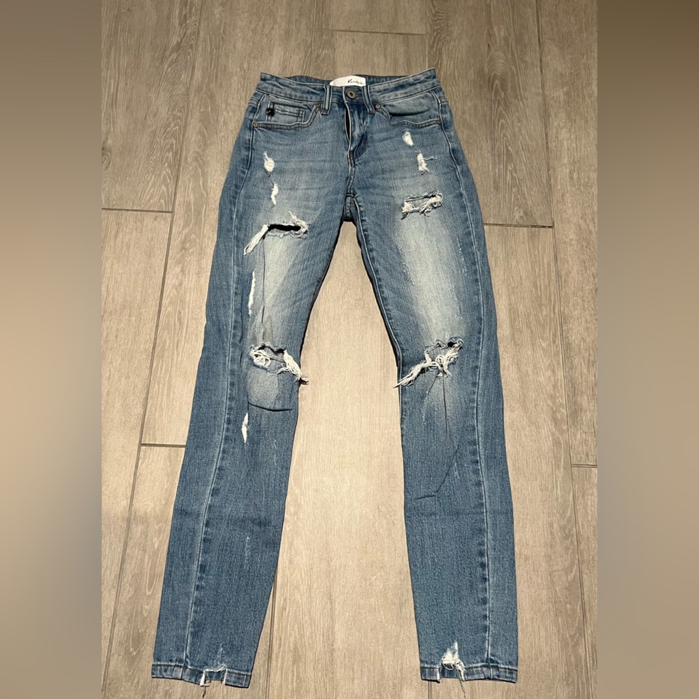 Kan Can Jeans Medium blue wash distressed